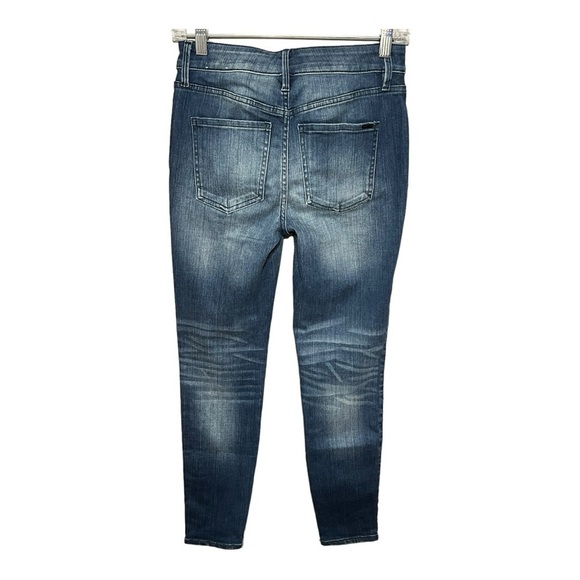 White House Black Market Beaded Tuxedo Jeans Striped High-Rise Skinny Ankle 00 - Picture 2 of 16